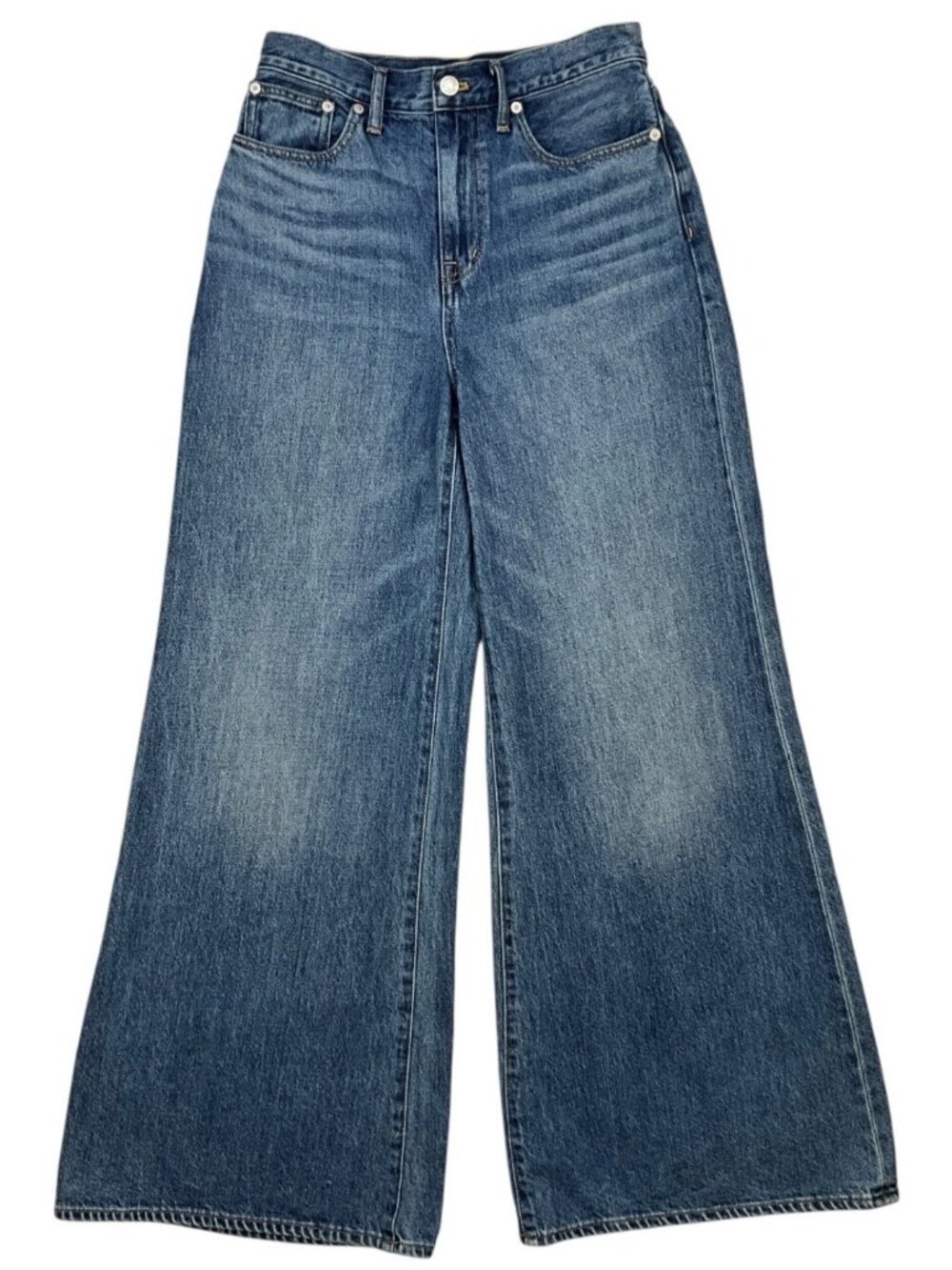 Madewell Extra Wide Leg Jean 26 Montauk Wash Blue High Rise